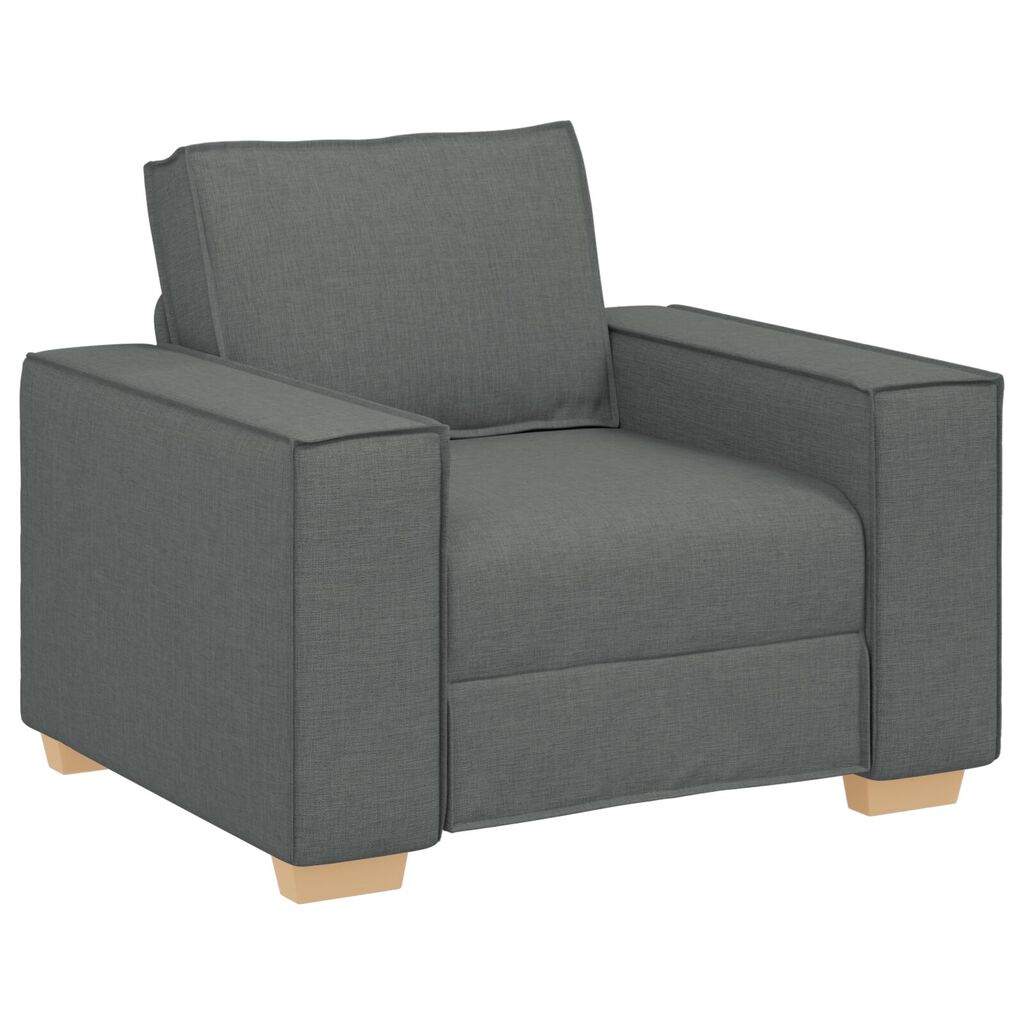 vidaXL 3 Piece Sofa Set with Cushions Dark Grey Fabric