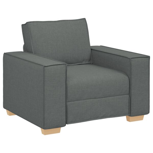 vidaXL 3 Piece Sofa Set with Cushions Dark Grey Fabric