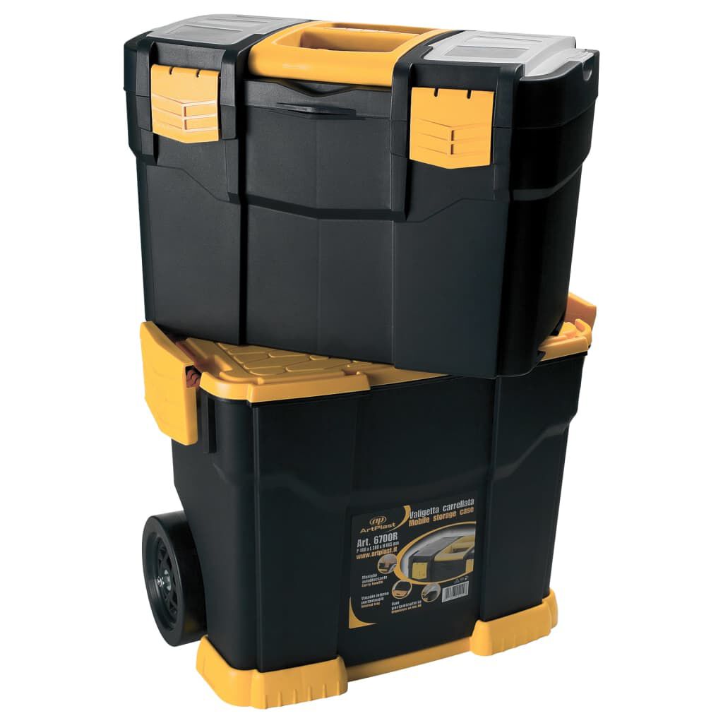 vidaXL Rolling Tool Box 460x280x677 mm PP