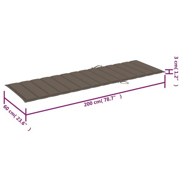 vidaXL Sun Loungers 2 pcs with Table and Cushions Solid Acacia Wood