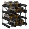 vidaXL Wine Rack for 12 Bottles Black Solid Pine Wood