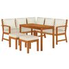 vidaXL 6 Piece Garden Dining Set with Cushions Solid Wood Acacia