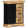 vidaXL Sideboard | Brown and Black | Solid Mango Wood and Powder-Coated Iron