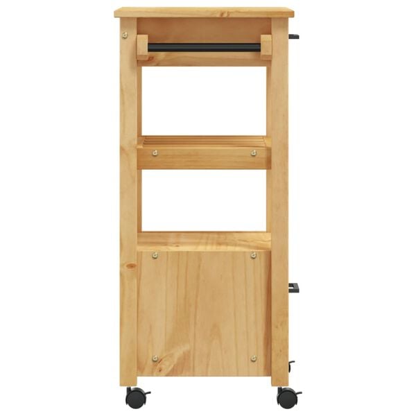 vidaXL Kitchen Trolley MONZA 48x40x90 cm Solid Wood Pine