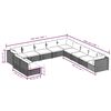 vidaXL 11 Piece Garden Lounge Set with Cushions Brown Poly Rattan
