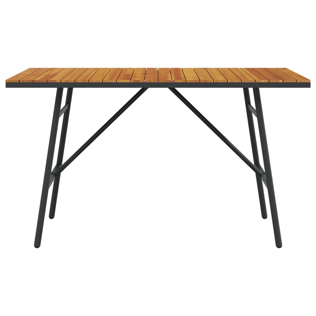 vidaXL Dining Table - Black, 110x55x62 cm, Made from Solid Acacia Wood