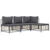 vidaXL 4 Piece Garden Lounge Set with Cushions Anthracite Poly Rattan