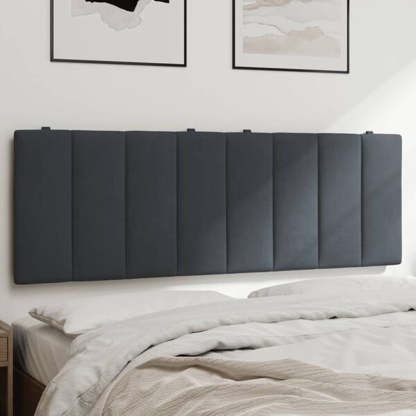 vidaXL Headboard Cushion "Hanko" Dark Grey 137 cm Double Velvet