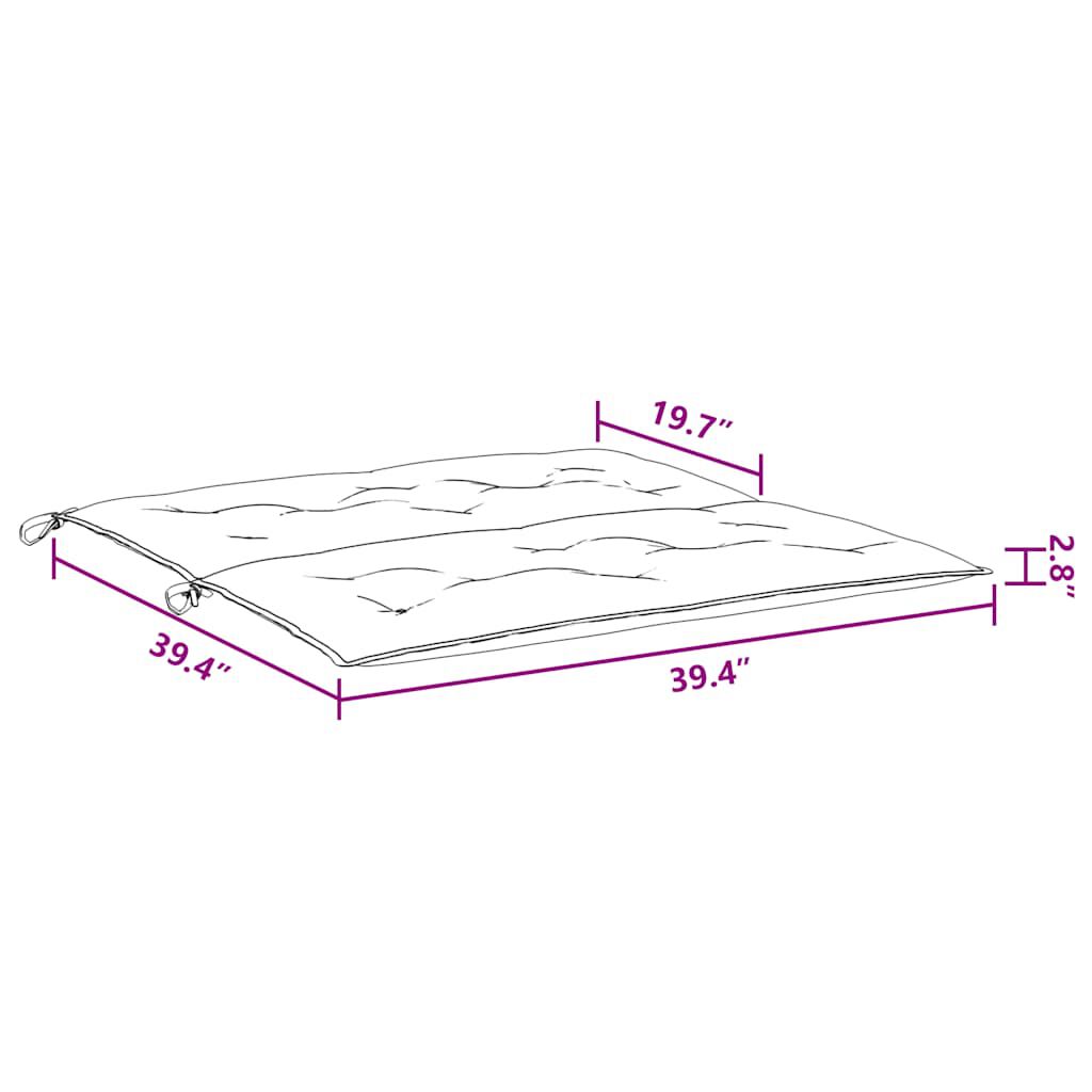 vidaXL Garden Bench Cushion Light Blue 100x(50+50)x7cm Oxford Fabric