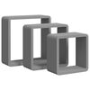 vidaXL Wall Cube Shelves 3 pcs Grey MDF