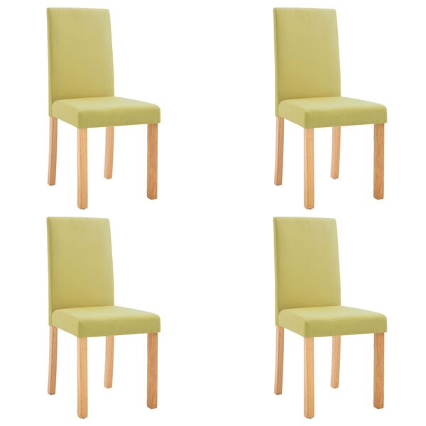 vidaXL Dining Chairs 4 pcs Green Fabric
