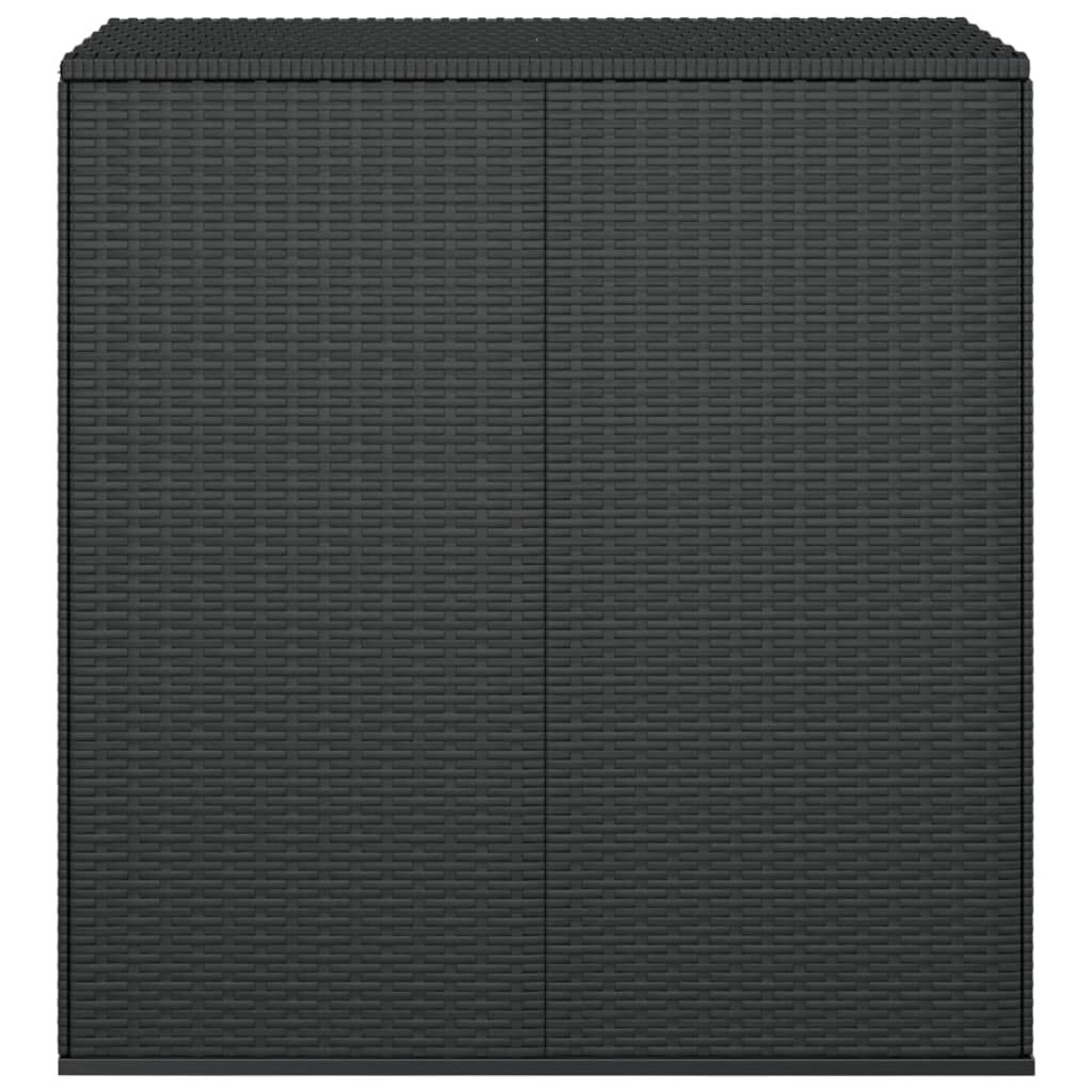vidaXL Garden Cushion Box PE Rattan 100x49x103.5 cm Black