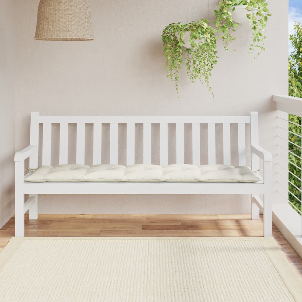 vidaXL Garden Bench Cushion Melange Cream 180x50x7 cm Fabric