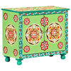 vidaXL Hand Painted Sideboard Multicolour 70x35x60 cm Solid Mango Wood