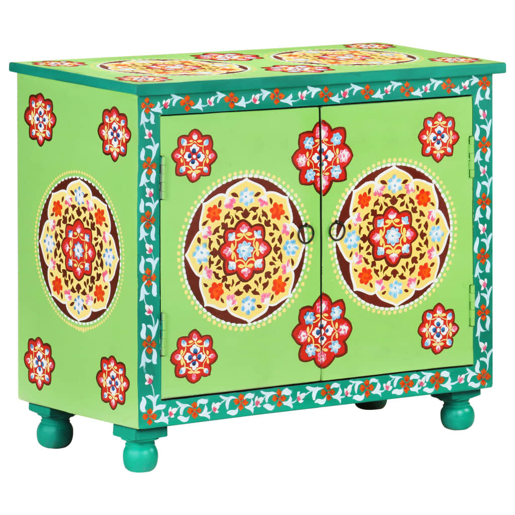 vidaXL Hand Painted Sideboard Multicolour 70x35x60 cm Solid Mango Wood