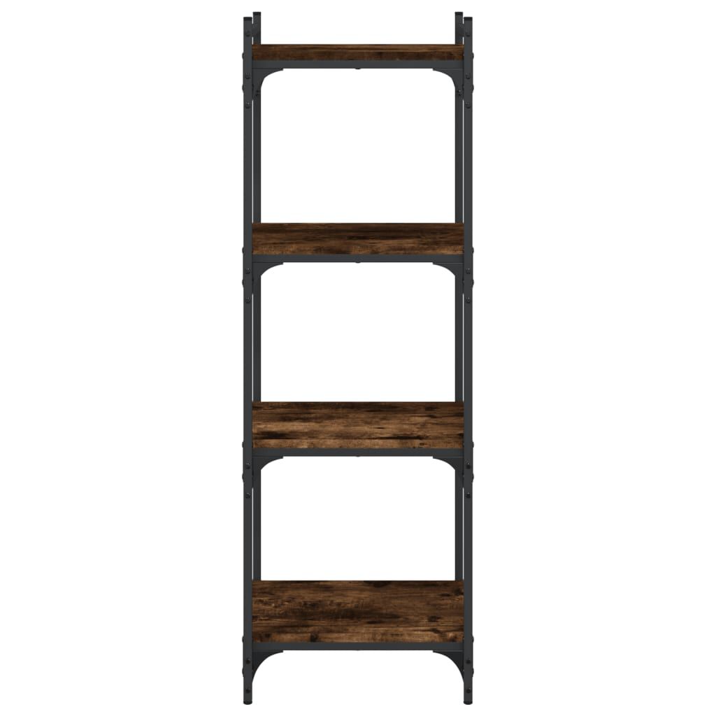 vidaXL Bookcase 4-Tier Smoked Oak 40x30x120 cm Engineered Wood