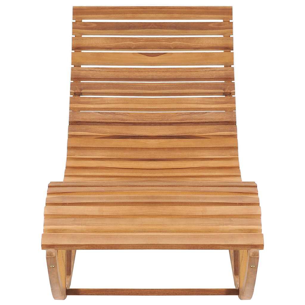 vidaXL Rocking Sun Lounger with Cushion Solid Teak Wood