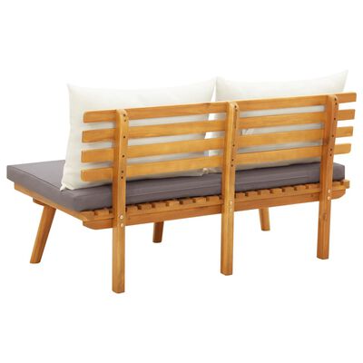 vidaXL Garden Bench with Cushions 115 cm Solid Acacia Wood