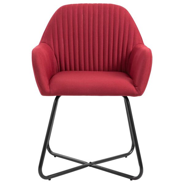 vidaXL Dining Chairs 2 pcs Wine Red Fabric