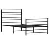 vidaXL Metal Bed Frame without Mattress with Footboard Black 100x200cm