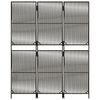 vidaXL Room Divider 3 Panels Grey Poly Rattan