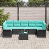 vidaXL Garden Sofa Set 8 pcs Black Poly rattan