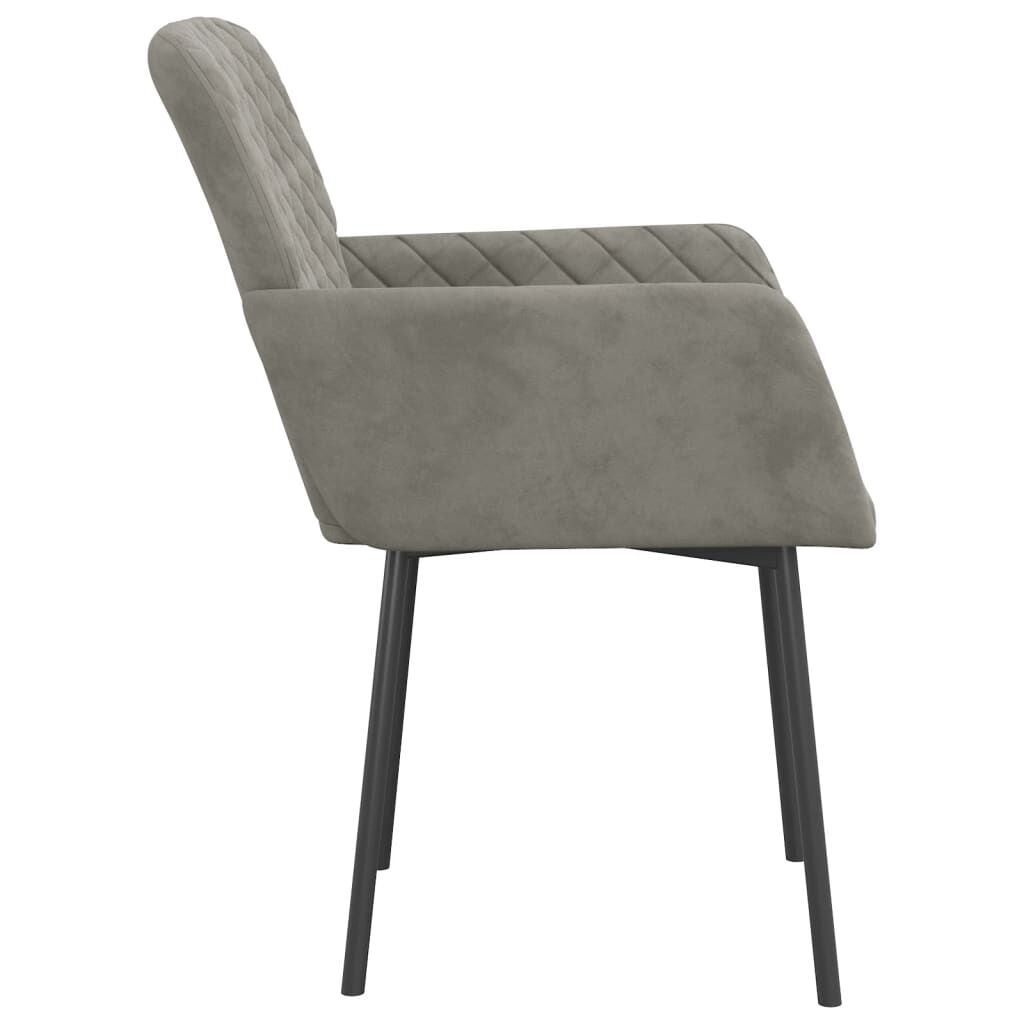 vidaXL Dining Chairs 2 pcs Light Grey Velvet