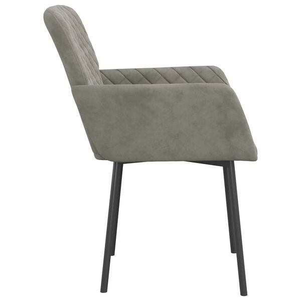 vidaXL Dining Chairs 2 pcs Light Grey Velvet