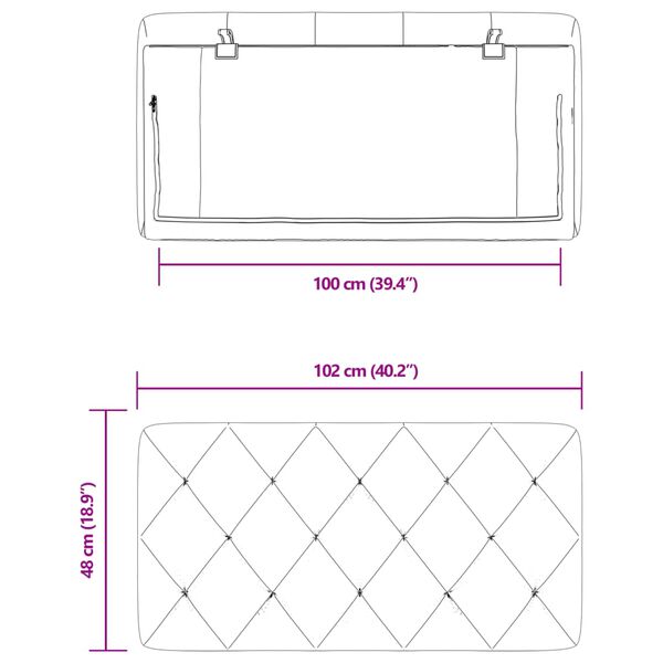 vidaXL Headboard Cushion Dark Grey 100 cm Velvet