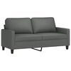 vidaXL 2 Piece Sofa Set with Cushions Dark Grey Fabric