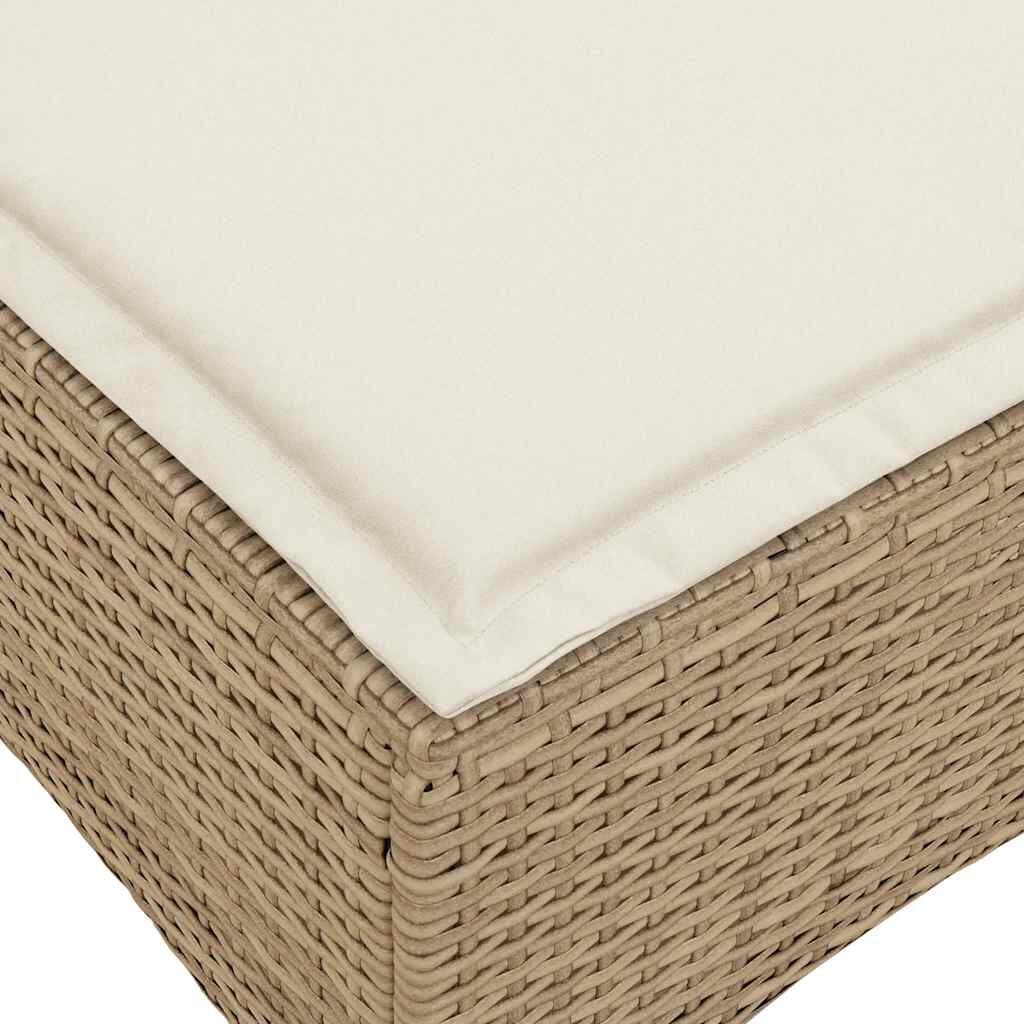 vidaXL 3 Piece Garden Sofa Set with Cushions L-shaped Beige Poly Rattan