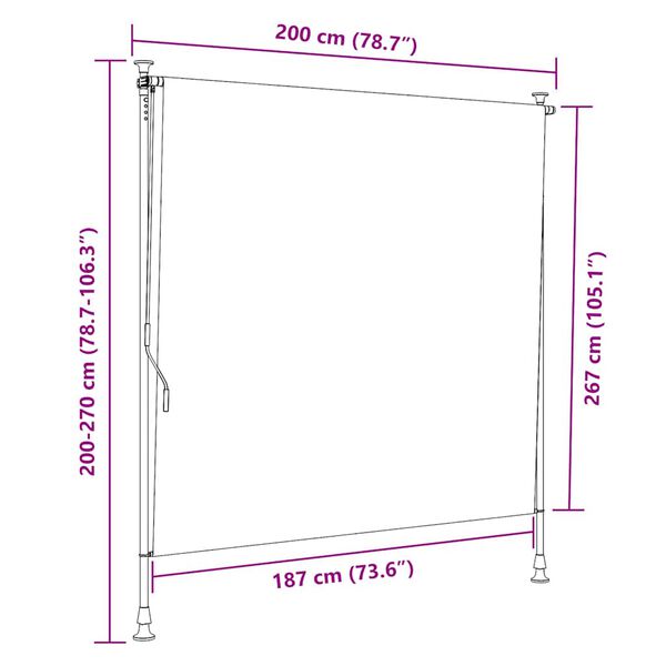 vidaXL Outdoor Roller Blind 200x270 cm Anthracite