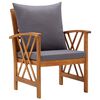 vidaXL Garden Chairs with Cushions 2 pcs Solid Acacia Wood