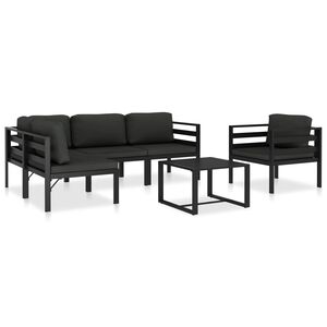 vidaXL 6 Piece Garden Lounge Set with Cushions Aluminium Anthracite