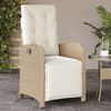 vidaXL Reclining Garden Chairs 2 pcs with Footrest Beige Poly Rattan