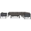 vidaXL 8 Piece Garden Lounge Set with Cushions Poly Rattan Anthracite
