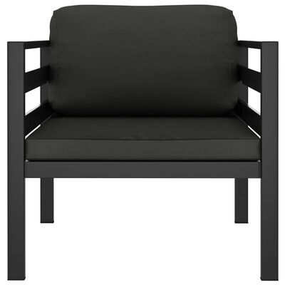 vidaXL 3 Piece Garden Lounge Set with Cushions Aluminium Anthracite
