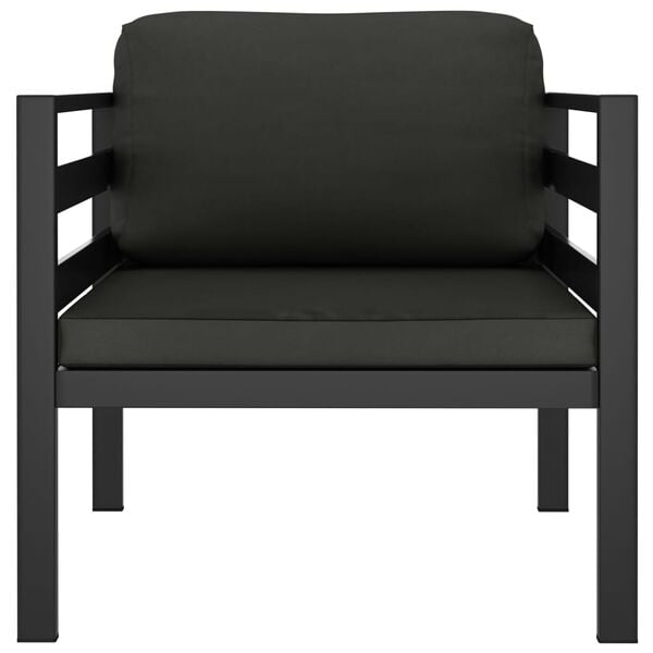 vidaXL 3 Piece Garden Lounge Set with Cushions Aluminium Anthracite