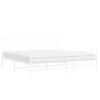 vidaXL Metal Bed Frame without Mattress with Footboard White 193x203cm