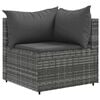 vidaXL 7 Piece Garden Lounge Set with Cushions Grey Poly Rattan