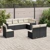 vidaXL 8 Piece Garden Sofa Set with Cushions Black Poly Rattan