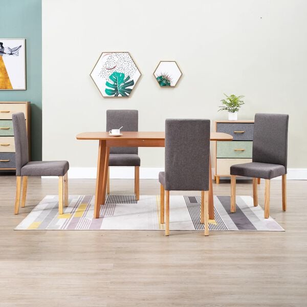 vidaXL Dining Chairs 4 pcs Taupe Fabric