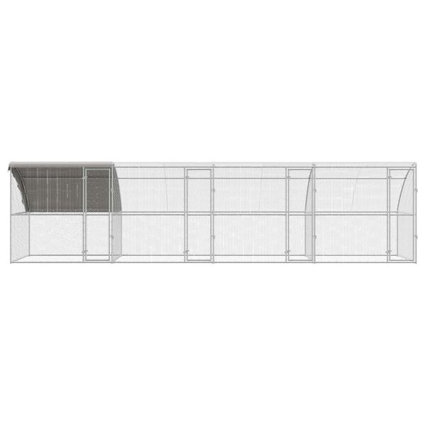 vidaXL Chicken Cage 4 pcs Silver 800 x 200 x 200 cm Steel and PE