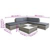 vidaXL 6 Piece Garden Lounge Set with Cushions Poly Rattan Grey
