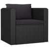 vidaXL 10 Piece Garden Lounge Set with Cushions Poly Rattan Black