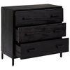 vidaXL Chest of Drawers Black 75x35x70 cm Solid Pinewood