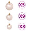 vidaXL Artificial Pre-lit Christmas Tree with Ball Set Black 180 cm PVC