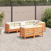 vidaXL 7 Piece Garden Sofa Set with Cushions Wax Brown Solid Wood Pine