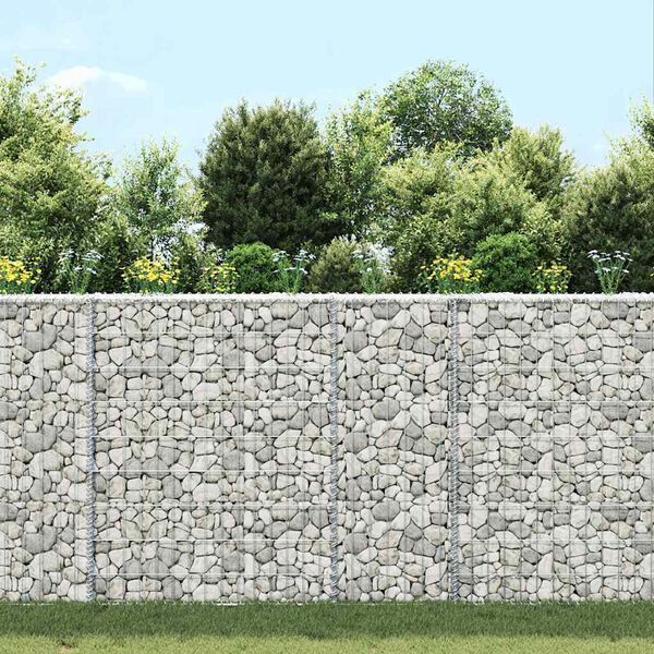 vidaXL Trapezium Gabion Raised Bed Galvanised Steel 80x20x100 cm