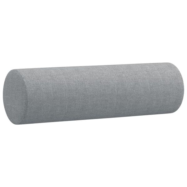 vidaXL 2-Seater Sofa with Throw Pillows Light Grey 140 cm Fabric